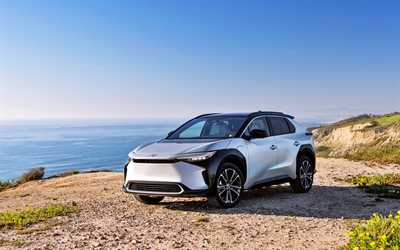 2023, Toyota bZ4X, exterior, front view, All-Electric SUV, electric cars, white Toyota bZ4X, japanese cars, new bZ4X 2023, Toyota