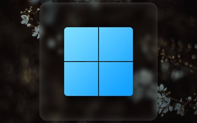 Windows 11 blue logo, 4k, abstract backgrounds, creative, Microsoft, Windows 11 logo, minimalism, blue backgrounds, Windows 11, Microsoft Windows 11