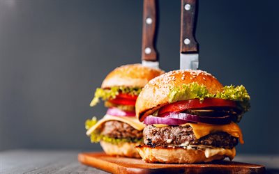 hamburger, fastfood, burger, leckeres essen, burgerbrötchen-ideen, fastfood-konzepte, backwaren
