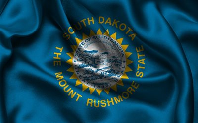 bandera de dakota del sur, 4k, estados americanos, día de dakota del sur, estados de los ee uu, estados unidos, dakota del sur