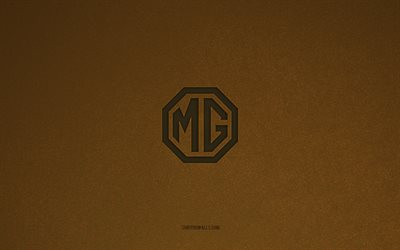 MG logo, 4k, car logos, MG emblem, brown stone texture, MG, popular car brands, MG sign, brown stone background