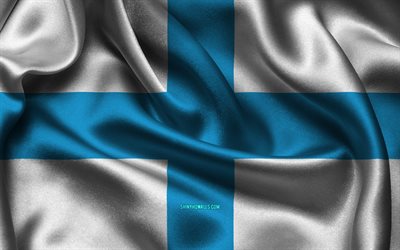 Marseille flag, 4K, French cities, satin flags, Day of Marseille, flag of Marseille, wavy satin flags, cities of France, Marseille, France
