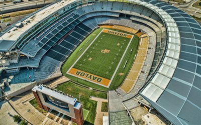 McLane Stadium, 4k, aerial view, Baylor Stadium, American football stadium, Baylor Bears stadium, NCAA, Waco, Texas, USA, Baylor Bears, American football
