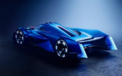 2022, alpine alpenglow concept, rückansicht, exterieur, hypercar, blau alpine alpenglow, luxus-supersportwagen, alpine