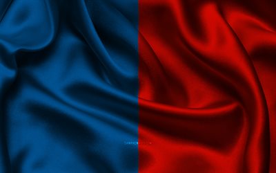 ナルボンヌの旗, 4k, フランスの都市, サテンフラグ, ナルボンヌの日, 波状のサテンの旗, ナルボンヌ, フランス