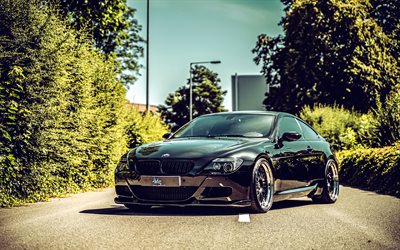 bmw serie 6, tuning, 2009 coches, supercars, e63, negro bmw serie 6, 2009 bmw serie 6, bmw e63, coches alemanes, bmw
