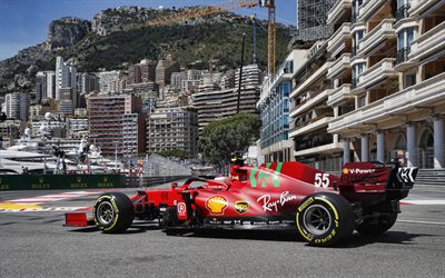 Scuderia Ferrari, Carlos Sainz, Ferrari F1-75, Monaco, Formula 1, F1 racing car, F1-75, Ferrari, Spanish racing driver