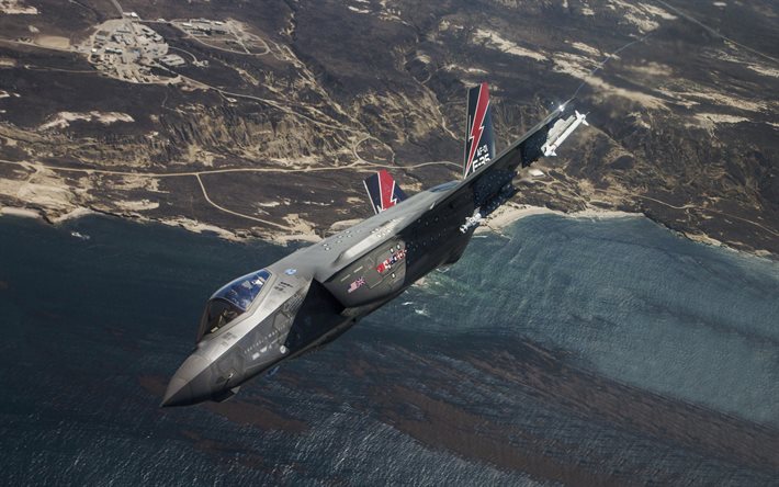 Lockheed Martin F-35 Lightning II, US Air Force, NATO, American Fighter Bomber, F-35, combat aircraft, USA, F-35 in the sky