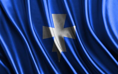 Flag of Rogaland, 4k, silk 3D flags, Counties of Norway, Day of Rogaland, 3D fabric waves, Rogaland flag, silk wavy flags, Europe, norwegian counties, Rogaland fabric flag, Rogaland, Norway