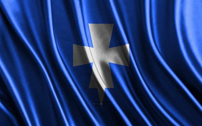 Flag of Rogaland, 4k, silk 3D flags, Counties of Norway, Day of Rogaland, 3D fabric waves, Rogaland flag, silk wavy flags, Europe, norwegian counties, Rogaland fabric flag, Rogaland, Norway