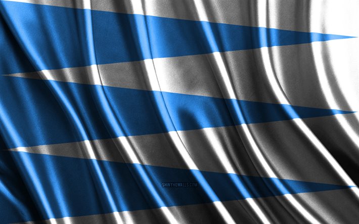 Flag of Sogn og Fjordane, 4k, silk 3D flags, Counties of Norway, Day of Sogn og Fjordane, 3D fabric waves, Sogn og Fjordane flag, silk wavy flags, Europe, norwegian counties, Sogn og Fjordane fabric flag, Sogn og Fjordane, Norway
