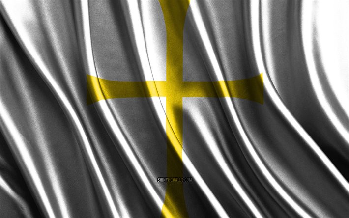 Flag of Trodelag, 4k, silk 3D flags, Counties of Norway, Day of Trodelag, 3D fabric waves, Trodelag flag, silk wavy flags, Europe, norwegian counties, Trodelag fabric flag, Trodelag, Norway