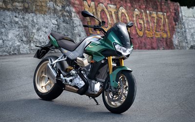 Moto Guzzi V100 Mandello, 4k, superbikes, 2022 bikes, italian motorcycles, Green Moto Guzzi V100 Mandello, 2022 Moto Guzzi V100 Mandello, Moto Guzzi