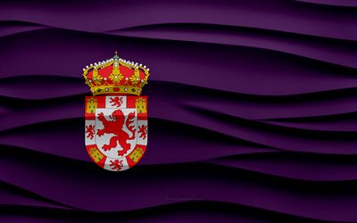 4k, Flag of Cordoba, 3d waves plaster background, Cordoba flag, 3d waves texture, Spanish national symbols, Day of Cordoba, Spanish provinces, 3d Cordoba flag, Cordoba, Spain