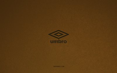 Umbro logo, 4k, manufacturers logos, Umbro emblem, brown stone texture, Umbro, popular brands, Umbro sign, brown stone background