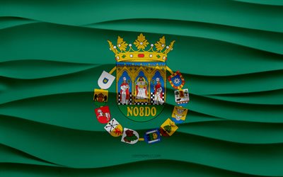 4k, セビリアの旗, 3 d 波石膏背景, 3 d 波テクスチャ, スペインの国のシンボル, セビリアの日, スペインの州, 3 d のセビリアの旗, セビリア, スペイン