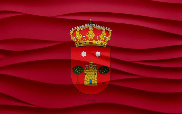 4k, アルバセテの旗, 3 d 波石膏背景, 3 d 波テクスチャ, スペインの国のシンボル, アルバセテの日, スペインの州, 3 d のアルバセテ フラグ, アルバセテ, スペイン