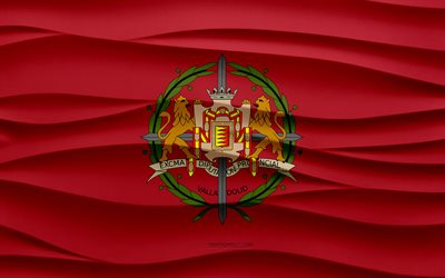 4k, バリャドリッドの旗, 3d wavesプラスターの背景, バラドリッドフラグ, 3dウェーブテクスチャ, スペインの国民のシンボル, バリャドリッドの日, スペインの州, 3dバラドリッドフラグ, バラドリッド, スペイン