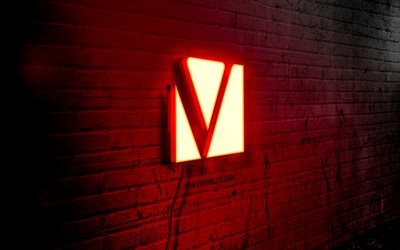 logo neon verbatim, 4k, brickwall rosso, grunge art, creative, logo su wire, verbatim red logo, logo verbatim, opere d arte, verbatim
