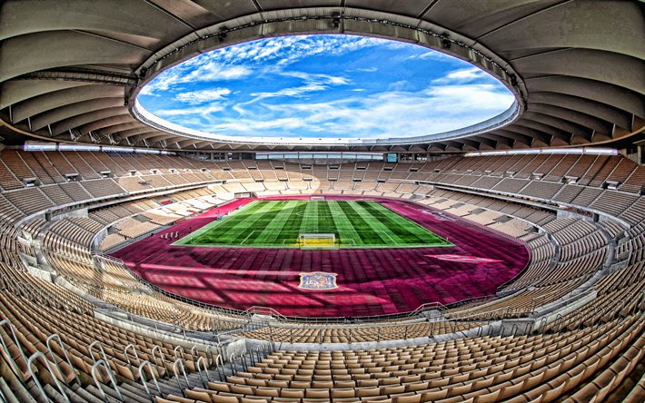 Estadio de La Cartuja, inside view, football field, Seville, Spain, La Cartuja, Spain national football team, Spanish football stadium, stands