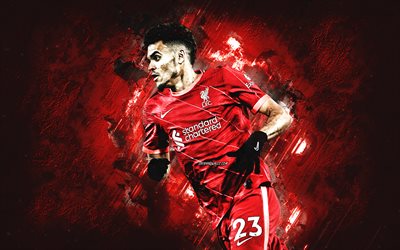 Luis Diaz, Liverpool FC, Colombian football player, Premier League, red stone background, football, England, Luis Fernando Diaz Marulanda