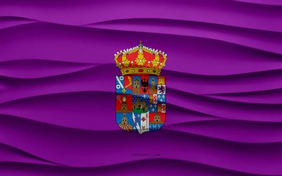 4k, bandeira de guadalajara, junta de gesso em ondas 3d, textura de ondas 3d, símbolos nacionais espanhóis, dia de guadalajara, províncias espanholas, bandeira 3d guadalajara, guadalajara, espanha