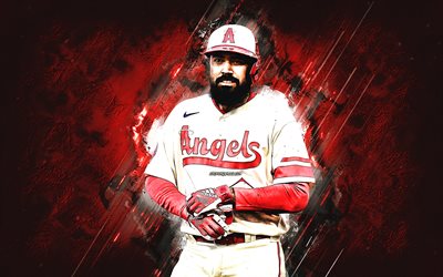 Anthony Rendon, Los Angeles Angels, MLB, american baseball player, red stone background, baseball, Major League Baseball, USA