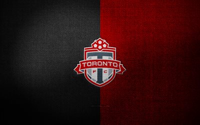 Toronto FC badge, 4k, red black fabric background, MLS, Toronto FC logo, Toronto FC emblem, sports logo, Toronto FC flag, canadian soccer team, FC Toronto, soccer, football, Nashville FC