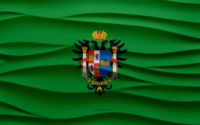4k, bandeira de toledo, 3d waves plaster background, toledo flag, textura 3d ondas, símbolos nacionais espanhóis, dia de toledo, províncias espanhol, bandeira 3d toledo, toledo, espanha