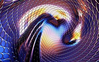 4k, 3D spiral, vortex, 3D art, creative, 3D backgrounds, surface textures, circles patterns, picture with vortex, spirals
