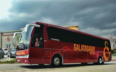 temsa safir, 2022, bus de passagers, bus galatasaray, temsa, club de volley galatasaray, nouveau safir 2022, safir ms827, bus