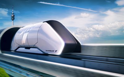 hyperloop, sistemas de transporte de velocidade gig, transmissão de velocidade de show, tubo de vácuo tran, tum hyperloop, transporte do futuro, conceito de trem a vácuo
