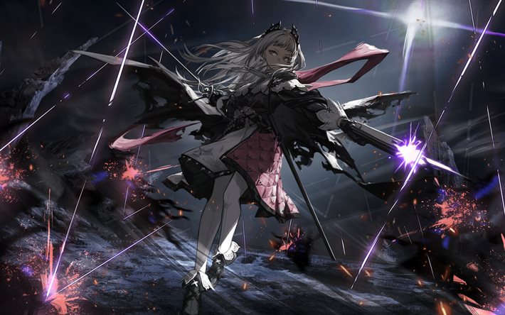 Irene, darness, ArKnights, protagonist, girl with gray eyes, battle, manga, ArKnights characters, Irene ArKnights