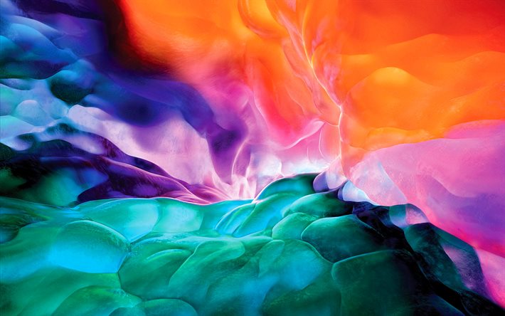 colorful 3D waves, 4k, artwork, colorful wavy backgrounds, 3D waves textures, creative, 3D textures, colroful backgrounds, 3D waves patterns, waves textures