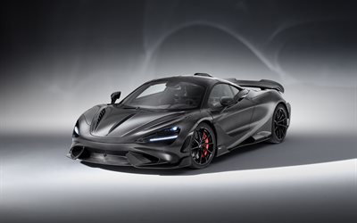 2022, McLaren 765LT, 4k, front view, exterior, gray supercar, gray McLaren 765LT, tuning 765LT, luxury cars, British supercars, McLaren
