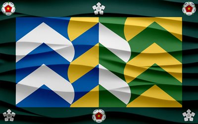 4k, Flag of Cumbria, 3d waves plaster background, Cumbria flag, 3d waves texture, English national symbols, Day of Cumbria, county of England, 3d Cumbria flag, Cumbria, England
