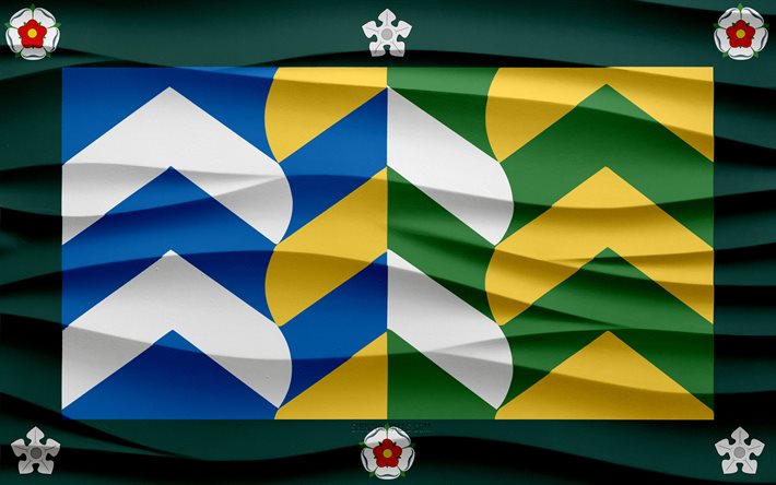 4k, drapeau de cumbria, 3d vagues fond de plâtre, cumbria drapeau, 3d vagues texture, anglais symboles nationaux, jour de cumbria, comté d'angleterre, 3d cumbria drapeau, cumbria, angleterre