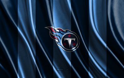 Tennessee Titans, NFL, blue silk texture, Tennessee Titans flag, American football team, National Football League, American football, silk flag, Tennessee Titans emblem, USA, Tennessee Titans badge