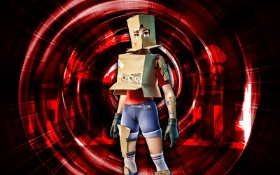 Boxy Fortnite, 4k, red abstract background, Fortnite, abstract rays, Boxy Fortnite Skin, Fortnite Boxy Fortnite Skin, Fortnite characters, Boxy Fortnite Fortnite
