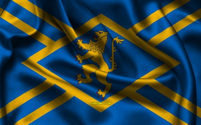 bandeira de east lothian, 4k, condados escoceses, bandeiras de cetim, dia de east lothian, bandeiras de cetim onduladas, condados da escócia, east lothian, escócia