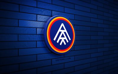 FC Andorra 3D logo, 4K, blue brickwall, LaLiga2, soccer, spanish football club, FC Andorra logo, FC Andorra emblem, La Liga 2, football, FC Andorra, sports logo, Andorra FC