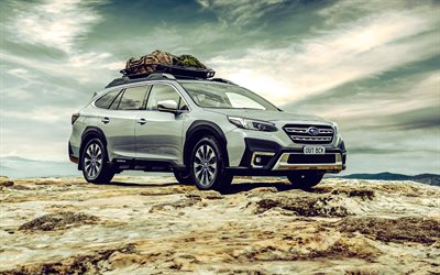 Subaru Outback, 4k, offroad, 2023 cars, HDR, desert, 2023 Subaru Outback, Gray Subaru Outback, japanese cars, Subaru