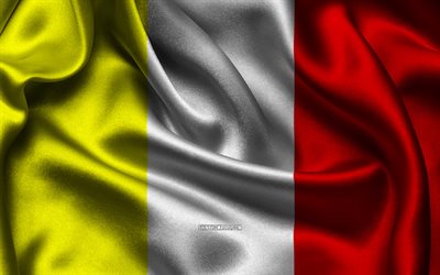 bandera de benevento, 4k, ciudades italianas, banderas de satén, día de benevento, banderas de satén ondulados, ciudades de italia, benevento, italia