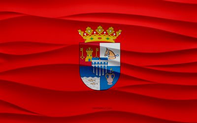 4k, Flag of Segovia, 3d waves plaster background, Segovia flag, 3d waves texture, Spanish national symbols, Day of Segovia, Spanish provinces, 3d Segovia flag, Segovia, Spain
