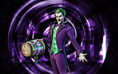 The Joker, 4k, purple abstract background, Fortnite, abstract rays, The Joker Skin, Fortnite The Joker Skin, Fortnite characters, The Joker Fortnite