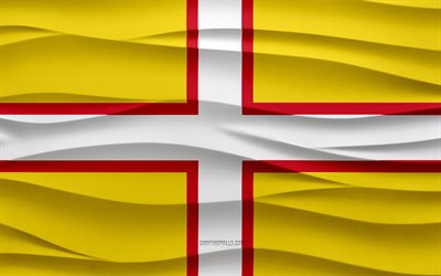 4k, bandera de dorset, fondo de yeso de ondas 3d, textura de ondas 3d, símbolos nacionales ingleses, día de dorset, condado de inglaterra, bandera de dorset 3d, dorset, inglaterra