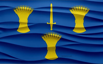 4k, Flag of Cheshire, 3d waves plaster background, Cheshire flag, 3d waves texture, English national symbols, Day of Cheshire, county of England, 3d Cheshire flag, Cheshire, England