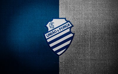 CSA badge, 4k, blue white fabric background, Brazilian Serie A, CSA logo, CSA emblem, sports logo, Brazilian football club, Centro Sportivo Alagoano, soccer, football, CSA FC