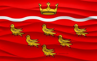 4k, Flag of East Sussex, 3d waves plaster background, East Sussex flag, 3d waves texture, English national symbols, Day of East Sussex, county of England, 3d East Sussex flag, East Sussex, England