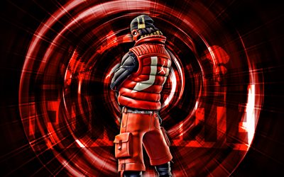 Grind, 4k, red abstract background, Fortnite, abstract rays, Grind Skin, Fortnite Grind Skin, Fortnite characters, Grind Fortnite